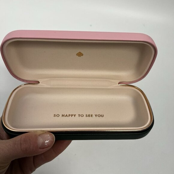 Kate Spade Authentic Hard Clamshell Eyeglasses Case - Pink Green - Picture 5 of 11
